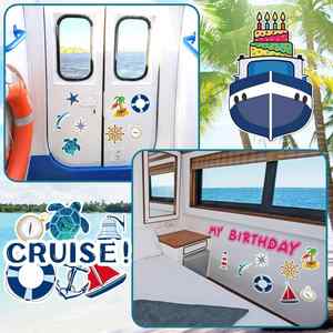 Décorations de porte de croisière, aimants de voiture amusants pour anniversaire, autocollants magnétiques, décorations magnétiques pour cabine et réfrigérateur pour fête de carnaval - Product Image 6