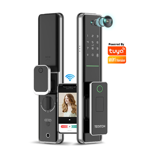 Tediton Video Door Phone Intercom Smart Locks Compatible Smart Locks Fingerprint Smartlock Tuya Smart Door