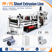 Ligne complète d'extrusion de feuilles de plastique PP PS d'occasion à haut rendement, machine de production de granulés et de filaments pour tasses/récipients
