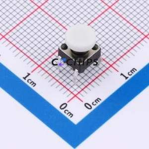 TSA06131-075B331BA-003E Tactile Switch Through hole-4P,6.1x6.1mm Switch Single Pole Single Throw Round Button 1.8N 6.1mm - Product Image 1