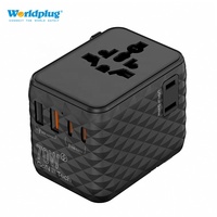 Adaptateur de voyage international Worldplug Dual Type-C GaN 70W Multi Plug Fast Charge World Universal Travel Adapter