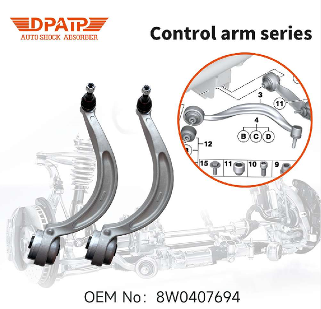 8W0407152B 8W0407694 Front Lower Control Arms for Audi A4B9/A5 Wholesale Pricing Complete Kits 8W0407693 8W0407151B