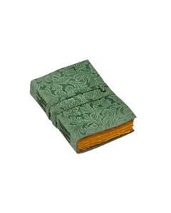 Handmade Brown Garden Floral Embossed Leather Cover with Strap Paper Travel <b>Notepad</b> Promotional Notebook Gift for Men and Women - Product Image 4
