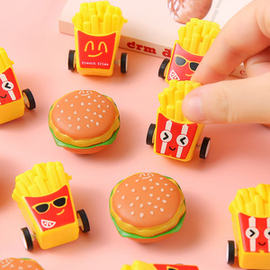 French-fries Hamburger Pull Back Carros <span class=keywords><strong>Mini</strong></span> Correndo Burger Car Criativo Power Food Toy Bonito Novidade Brinquedos para Presentes Party Favor