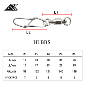 อุปกรณ์ตกปลาแบบหมุนได้ Jk HLBBS 304 สแตนเลสสตีล แข็งแรงทนทาน พร้อมลูกปืนล็อคแน่น สำหรับน้ำเค็มและน้ำจืด - Product Image 3