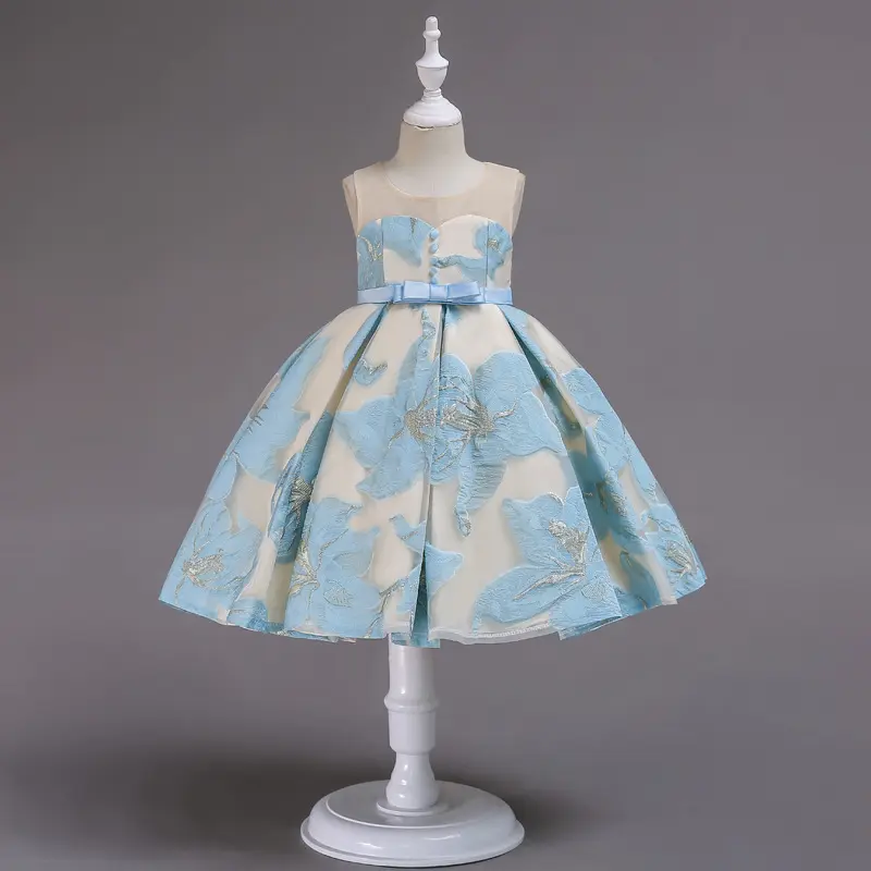 Новинка 2022, красивое платье для девочек с цветочным принтом, Детская современная одежда, детское вечернее платье