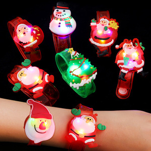LED Glowing Santa Claus Snowman Tree <b>Adjustable</b> <b>Bracelet</b> Kids Boys Girls Hands Decorations - Product Image 1