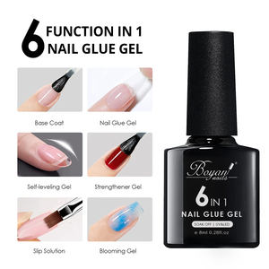 Puntas de uñas 500PCs 6 EN 1 <span class=keywords><strong>pegamento</strong></span> de gel de uñas x puntas de uñas cubierta completa capa superior capa base esmalte de gel adhesivo - Product Image 3