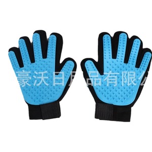 Gants de toilettage pour animaux de compagnie, bleus, 23x6cm, en silicone, pour chats et chiens, élimination des poils, massage, soins pour animaux de compagnie - Product Image 4