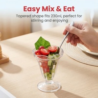 Gobelet à crème glacée en cristal PC transparent, durable, incassable, sans BPA, pour restaurant, café, bar, hôtel, buffet, logo personnalisé