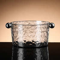 Seau à glace en acrylique transparent en gros, mini-seau cylindrique pour vin, refroidisseur de bière, conteneur de stockage de glaçons pour bar, KTV, fête