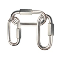 Mini mousqueton ovale personnalisé en acier inoxydable 304 316 avec verrouillage à vis, connecteur de réparation pour chaîne et corde, anneau de fixation rapide