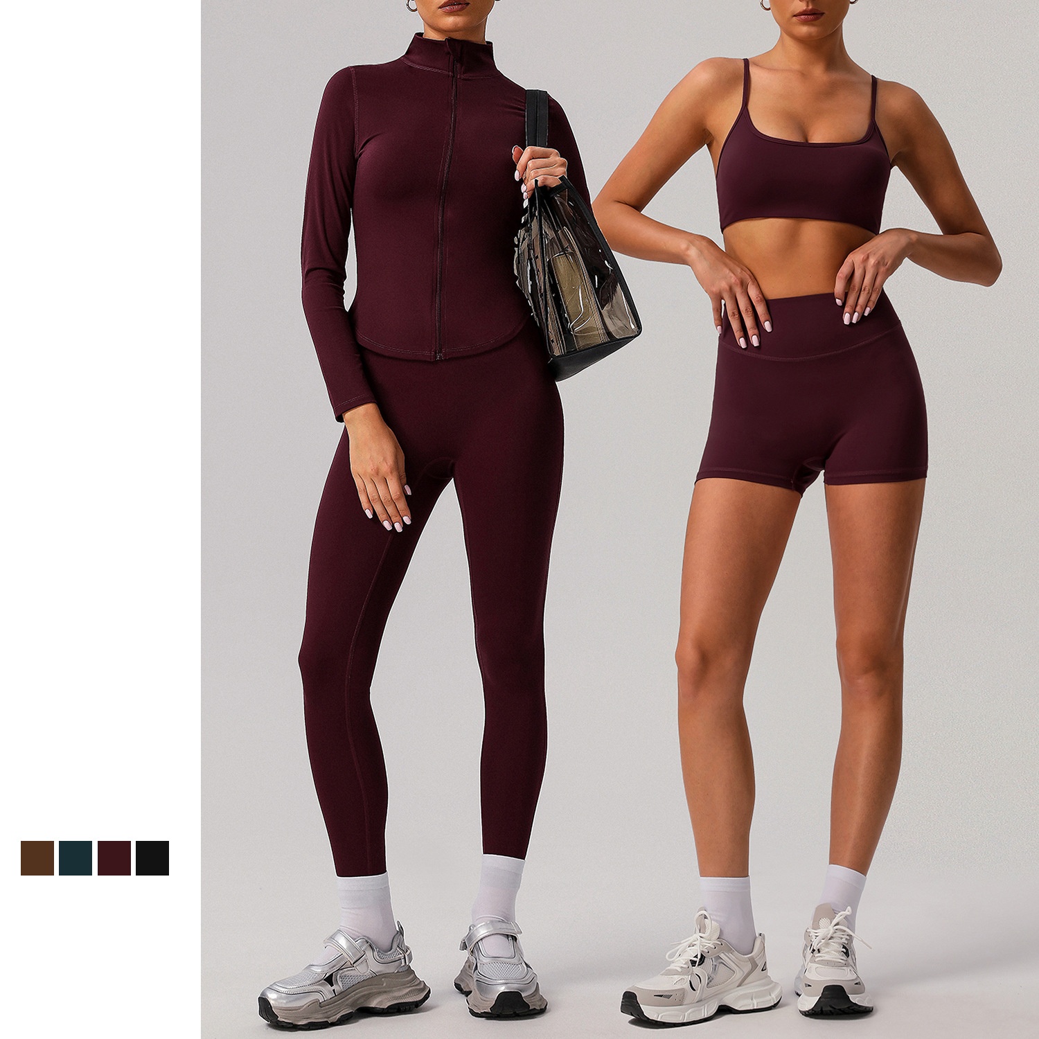 Workout Wear High Waisted Workout Yoga Suit 5 Piece Gym Set Custom Fitness Wear Sports Suits Yoga Sets for Women