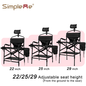 Silla de Barbero Plegable Ajustable en Altura Onwaysports para Asientos de 22/25/29 Pulgadas, Marco de Aluminio, Silla Portátil de Maquillaje para Sala de Estar - Product Image 3