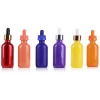 Bouteille compte-gouttes ronde en verre Boston de 30 ml, 60 ml, 120 ml, 2 oz, avec bouchon en aluminium, couleurs violet, vert, jaune, orange