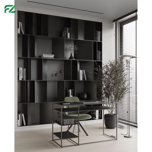 Libreria Moderna Personalizzata, Scaffale da Studio Contemporaneo in Metallo e Alluminio, Montaggio a Parete per Soggiorno e Ufficio - Product Image 2