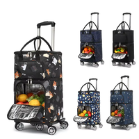 Personnalisé Mobile Portable Pliable Voyage Camping Voiture Sac Supermarché Magasin Shopping Chariots Main Chariot Shopping Sac avec Roues