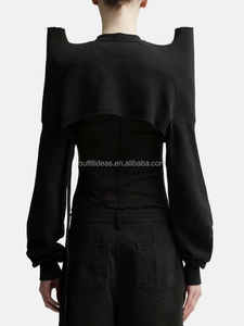 Top qualité Original sangle sangle pagode carré épaule polaire recadrée sweat noir unisexe hommes recadrée Tecsweat sweat - Product Image 6