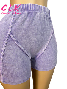 Abiti estivi lavati a costine con Logo personalizzato 2 set <span class=keywords><strong>di</strong></span> due pezzi tute da ginnastica 2024 donna a maniche corte - Product Image 3