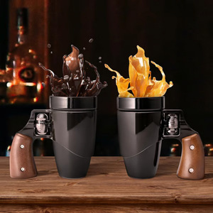 <span class=keywords><strong>Tazza</strong></span> Creativa in Ceramica a Forma di Revolver con Stelle e Strisce, Regalo per la Festa del Papà, <span class=keywords><strong>Tazza</strong></span> da <span class=keywords><strong>Caffè</strong></span> Nera Unica e Originale - Product Image 2