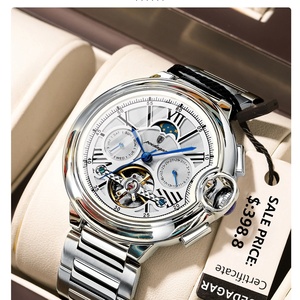 POEDAGAR Nouvelle montre mécanique de luxe étanche en acier inoxydable avec calendrier, idéale pour les affaires, la mode et les étudiants - Product Image 6