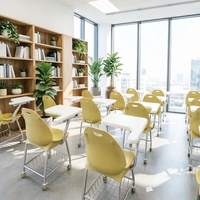 Bureau et chaise combinés modernes et durables pour enfants, en métal et MDF, pour usage scolaire