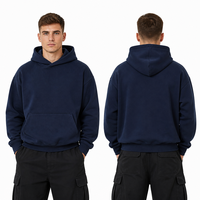 Sweat à capuche ample et court en molleton bouclette 520 GSM, 100% coton, style streetwear américain, coupe décontractée, uni, vierge