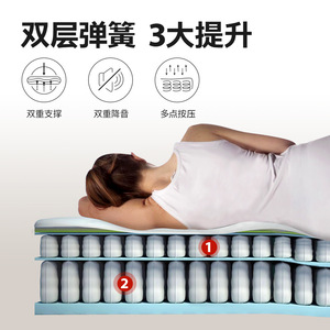 Yalan Double Layer Spring <b>Mattress</b> 30cm+ Medium Firm Latex Topper Spinal <b>Support</b> Memory Foam Bedding - Product Image 1