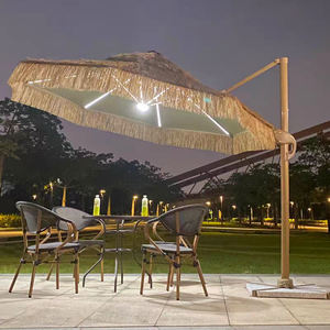 Grand <span class=keywords><strong>parasol</strong></span> hawaïen coupe-vent en bois coloré poteau en acier Tiki chaume plage extérieur balcon parapluie - Product Image 2