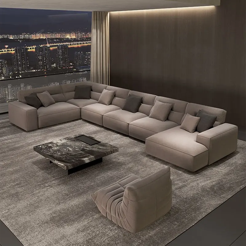 Conjunto de sofá de tela para sala de estar seccional estilo italiano sofá modular de Villa colección de sofá combinado modular moderno