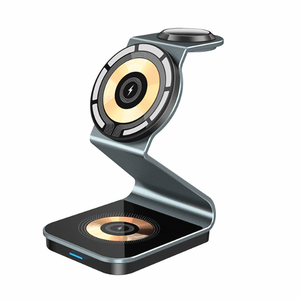 <span class=keywords><strong>Cargador</strong></span> <span class=keywords><strong>Inalámbrico</strong></span> Magnético de Carga Rápida de 15 W al por Mayor para iPhone, Aleación de Aluminio, <span class=keywords><strong>3</strong></span> <span class=keywords><strong>en</strong></span> <span class=keywords><strong>1</strong></span>, Soporte de Carga <span class=keywords><strong>Inalámbrico</strong></span> Transparente - Product Image 1