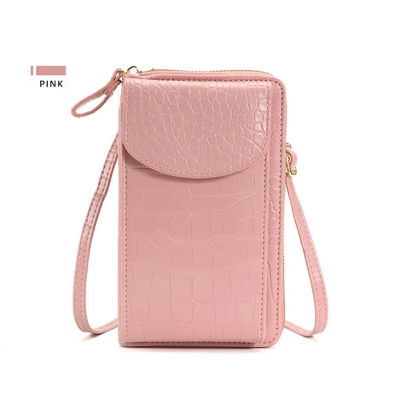 New Ladies Mobile Phone Bags 2 Layers Wallet Leather Phone Pouch Cell Phone Bag Crossbody