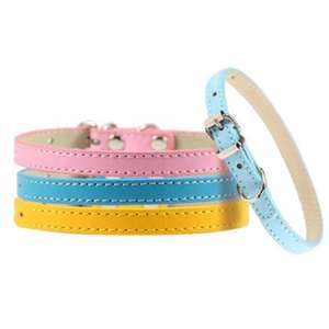 <span class=keywords><strong>Collar</strong></span> de Perro Ajustable de Cuero <span class=keywords><strong>PU</strong></span> Impermeable Simple de Primera Calidad, Remaches Anti-Mordidas, Hebilla de Metal Monocromática, para Perros Pequeños y Medianos, Gatos, Uso Diario - Product Image 2