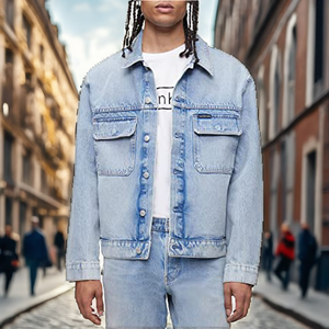 Veste universitaire décontractée pour homme, en molleton 100 % coton respirant, à motif à pois, simple boutonnage, personnalisable avec logo, haute qualité, pour l'automne - Product Image 2