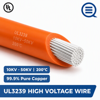 Kabel Silikon Tegangan Tinggi UL3239 10KV 200C Fleksibel Berlapis Timah Tembaga untuk Baterai Penyimpanan Energi & Pusat Data
