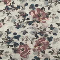 Matériau métallique en gros 100% polyester imprimé tissu 75D tissé en mousseline de soie Jacquard impression avec finition douce