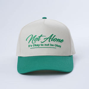Casquette de baseball sportive à 5 panneaux en coton de haute qualité avec logo brodé personnalisé, bicolore, à fermeture snapback pour homme - Product Image 1