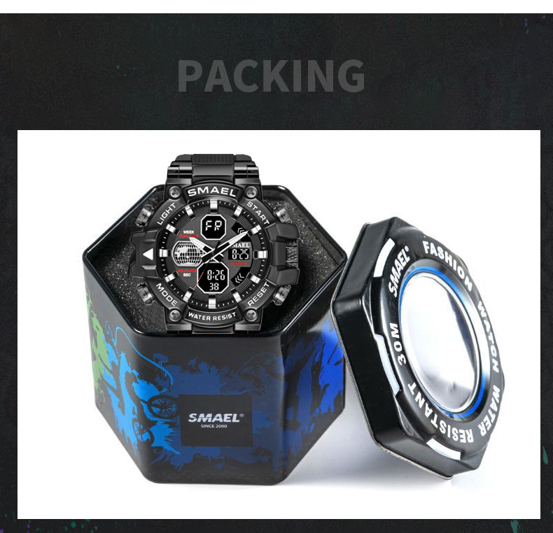 Watches men original brand SMAEL 8027 luxury mens watches quartz digital plastic men's sport watch