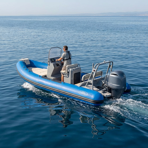 Bateau pneumatique semi-rigide Hedia CE 580 20 pieds à double coque en aluminium PVC/Hypalon avec table centrale - Product Image 2
