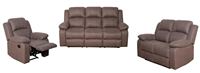 Meubles de maison modernes PUZE 25064, canapé inclinable extensible en cuir PU brun clair confortable 3+2+1 places pour salon