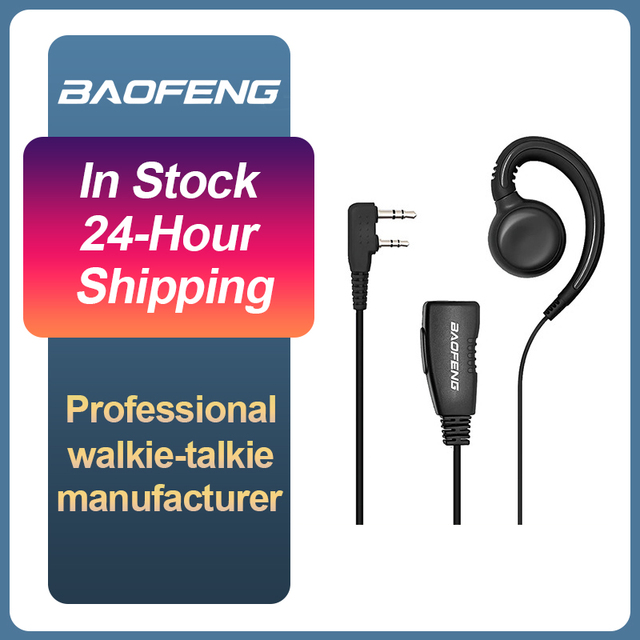 Premium Baofeng Walkie Talkie Accessory Anti-interference G-Shape Headset Compatible with All Baofeng K-Port Interface Models