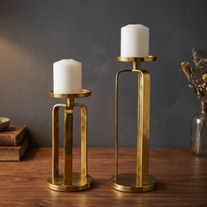 Porte-bougie en métal doré moderne, grand support décoratif pour bougies, pour table, décoration intérieure, centre de table de salle à manger, décoration d'appoint - Product Image 3