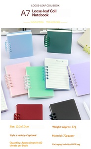 Carnet à feuilles mobiles A7 couleur macaron créative, style doux et féminin haut de gamme, journal uni simple, cadeau - Product Image 6