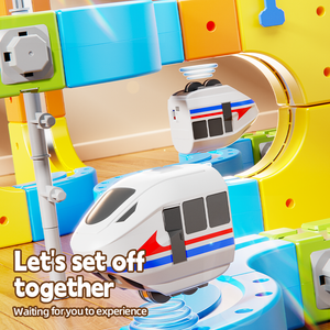 Treno Elettrico ad Alta Velocità, Giocattolo Interattivo DIY con Pista in Plastica <span class=keywords><strong>per</strong></span> <span class=keywords><strong>Bambini</strong></span>, Set Educativo di Blocchi con Vagone Magico - Product Image 3