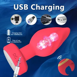 Vibrador Anal Portátil com LED, Plug Anal com 10 Anéis de Vibração, Controle Remoto Sem Fio, Massageador de Próstata, Brinquedos Sexuais para Mulheres, Homens e Gays - Product Image 5