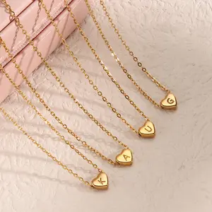 Dainty Necklace Tiny Heart Minimalist Initial Heart Gold Choker Necklace Women Stainless Steel Jewelry Necklace