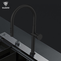 Robinet de cuisine monocommande à design innovant, avec modes d'écoulement multiples et douchette extractible