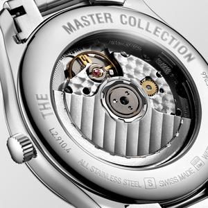 Round Annual <b>Calendar</b> Automatic Mechanical Watch with Crystal Index Dial and Stainless Steel Bracelet Longinesing - Product Image 5