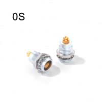 Conector Circular Compatible con ERA Socket Serie 0S, Unipolar, Triaxial, 650, 250, 275, Insertos Escalonados, Contacto Multipolar, 1/2/3/4 Pines