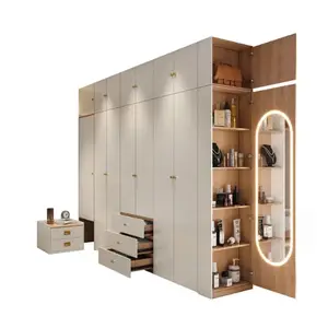 Armário de partículas com design simples e personalizado, guarda-roupas organizadores, móveis para armários de quarto